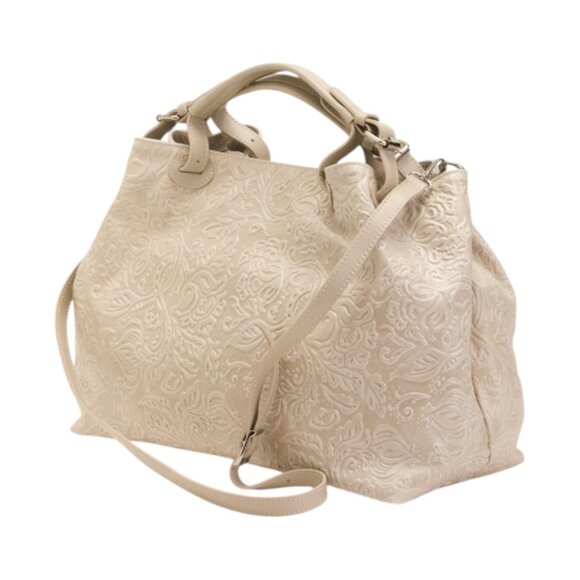 ISADORA Made In Italy Leather Tooled Tote - Picture 3 of 4